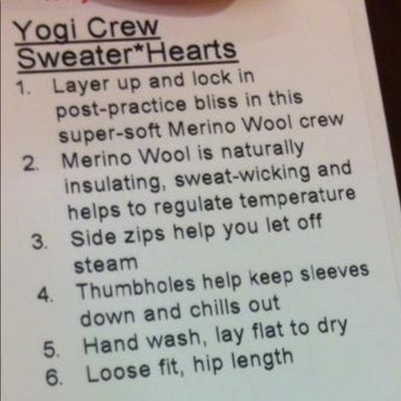 Lululemon Yogi Crew Neck Sweater Black with Hearts - Picture 2 of 5